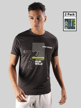 Anti Viral Anti Odour Cool Mens Round Neck Pack Of 2 Sports Printed T-Shirt