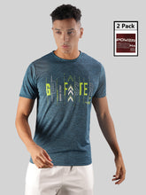 Anti Viral Anti Odour Cool Mens Round Neck Pack Of 2 Sports Printed T-Shirt