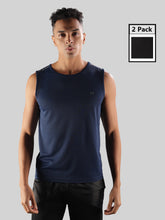 Anti Viral Anti Odour Cool Mens Pack Of 2 Sports Muscle T-Shirt