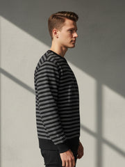 Force NXT Men's Combed Cotton Full Sleeves Striped Sweatshirt