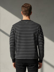 Force NXT Men's Combed Cotton Full Sleeves Striped Sweatshirt
