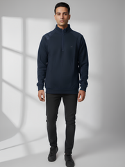 Force NXT Men's Super Combed Cotton Rich Fleech Fabric Hi-Neck Full Sleeves Sweatshirt