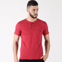 Force NXT Super Combed Cotton Mens Henley Solid T-Shirt