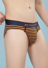 Super Combed Cotton Four Way Stretch Mens Striped Brief