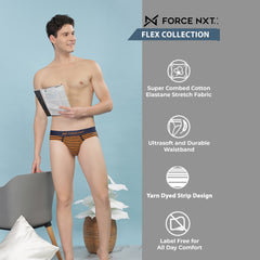 Super Combed Cotton Four Way Stretch Mens Striped Brief