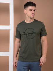 Force NXT Men's Super Combed Cotton Rich Fabric Half-Sleeves Chest Printed T-Shirt
