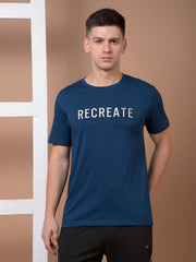 Force NXT Men's Super Combed Cotton Rich Fabric Half-Sleeves Chest Printed T-Shirt
