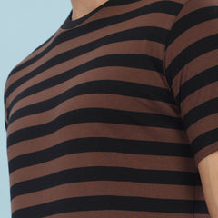 Force NXT Super Combed Cotton Mens Round Neck Striped T-Shirt