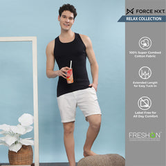 Super Combed Egyptian Cotton Mens Pack Of 5 Black Vest
