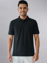 Force NXT Men's Super Combed Cotton Rich Jacquard Fabric Half-Sleeves Polo T-Shirt