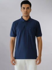 Force NXT Men's Super Combed Cotton Rich Jacquard Fabric Half-Sleeves Polo T-Shirt