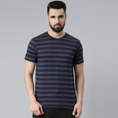 Force NXT Super Combed Cotton Mens Round Neck Striped T-Shirt