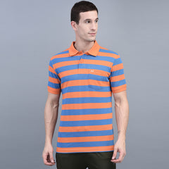 Force NXT Super Combed Cotton Mens Collared Polo Striped T-Shirt
