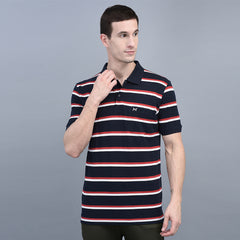 Force NXT Super Combed Cotton Mens Collared Polo Striped T-Shirt