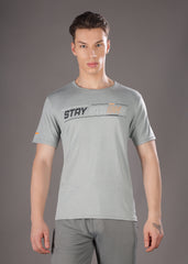 Anti Viral Anti Odour Cool Mens Round Neck Sports Printed T-Shirt