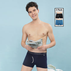 Super Combed Cotton Mens Pack of 3 Solid Mini Trunk