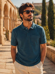 Force NXT Men's Super Combed Cotton Rich Jacquard Fabric Half-Sleeves T-Shirt
