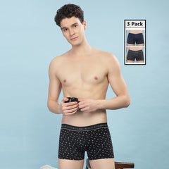Super Combed Cotton Printed Mens Pack of 3 Trunk