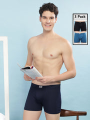 Super Combed Cotton Soft  Mens Pack of 3 Solid Trunk