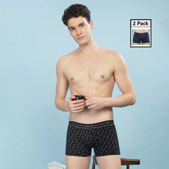 Super Combed Cotton Printed Mens Pack of 2 Trunk