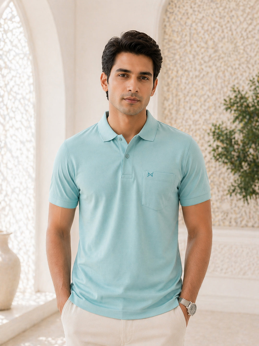 Force NXT Men's Super Combed Cotton Rich Fabric Half-Sleeves Polo T-Shirt
