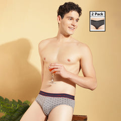 Super Combed Cotton Printed Mens Pack of 2 Brief