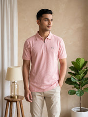 Force NXT Men's Super Combed Cotton Rich Jacquard Fabric Solid Polo T-Shirt