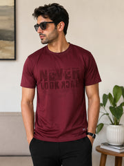 Force NXT Men's Premium Microfiber Fabric Half-Sleeves Chest Printed Round Neck T-Shirt