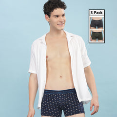 Super Combed Cotton Printed Mens Pack of 3 Trunk