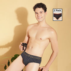Super Combed Cotton Printed Mens Pack of 2 Brief