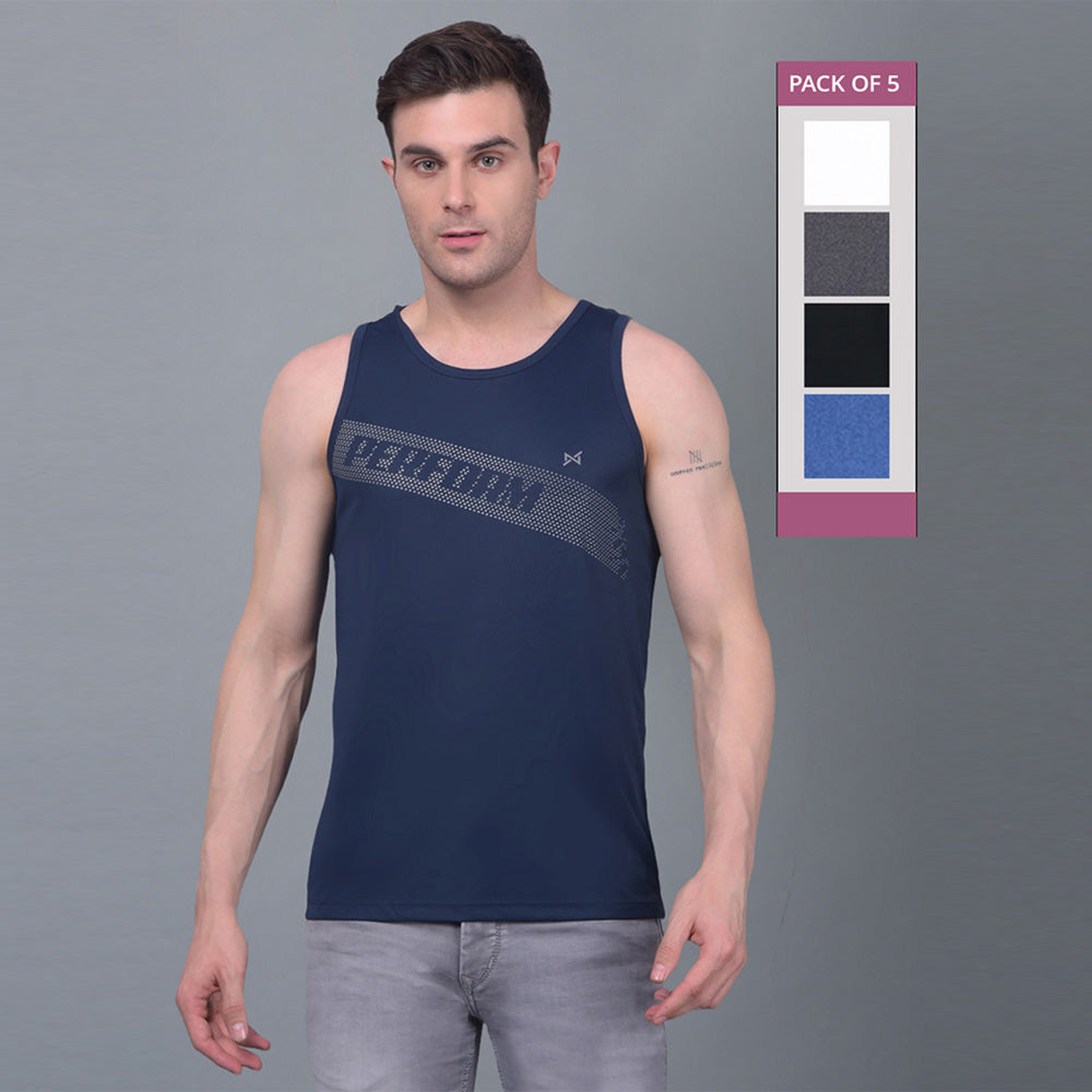 Anti Viral Anti Odour Cool Mens Pack of 5 Tank Top Sports  Vest