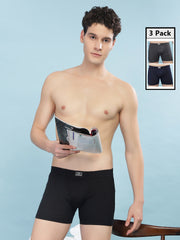 Super Combed Cotton Soft  Mens Pack of 3 Solid Trunk