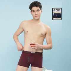Super Combed Cotton Mens Pack of 2 Solid Mini Trunk