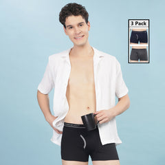 Super Combed Cotton Mens Pack of 3 Solid Mini Trunk