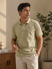 Force NXT Men's Super Combed Cotton Rich Jacquard Fabric Half-Sleeves T-Shirt