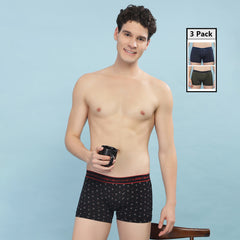 Super Combed Cotton Printed Mens Pack of 3 Trunk