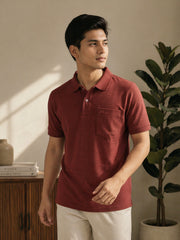 Force NXT Men's Super Combed Cotton Rich Jacquard Fabric Half-Sleeves T-Shirt