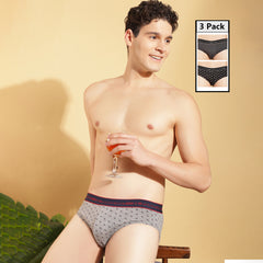 Super Combed Cotton Printed Mens Pack of 3 Brief