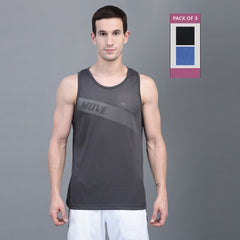Anti Viral Anti Odour Cool Mens Pack of 3 Tank Top Sports  Vest