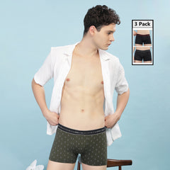 Super Combed Cotton Printed Mens Pack of 3 Trunk