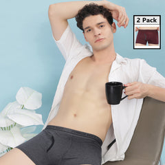 Super Combed Cotton Mens Pack of 2 Solid Mini Trunk