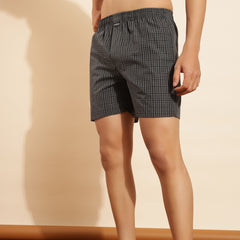 Force NXT Super Combed Cotton Mens Checks Boxer Shorts