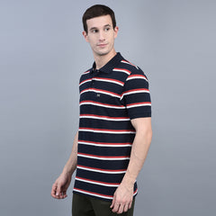 Force NXT Super Combed Cotton Mens Collared Polo Striped T-Shirt