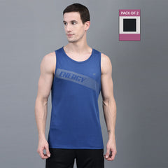 Anti Viral Anti Odour Cool Mens Pack of 2 Tank Top Sports  Vest