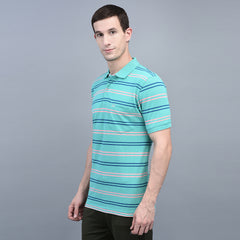 Force NXT Super Combed Cotton Mens Collared Polo Striped T-Shirt