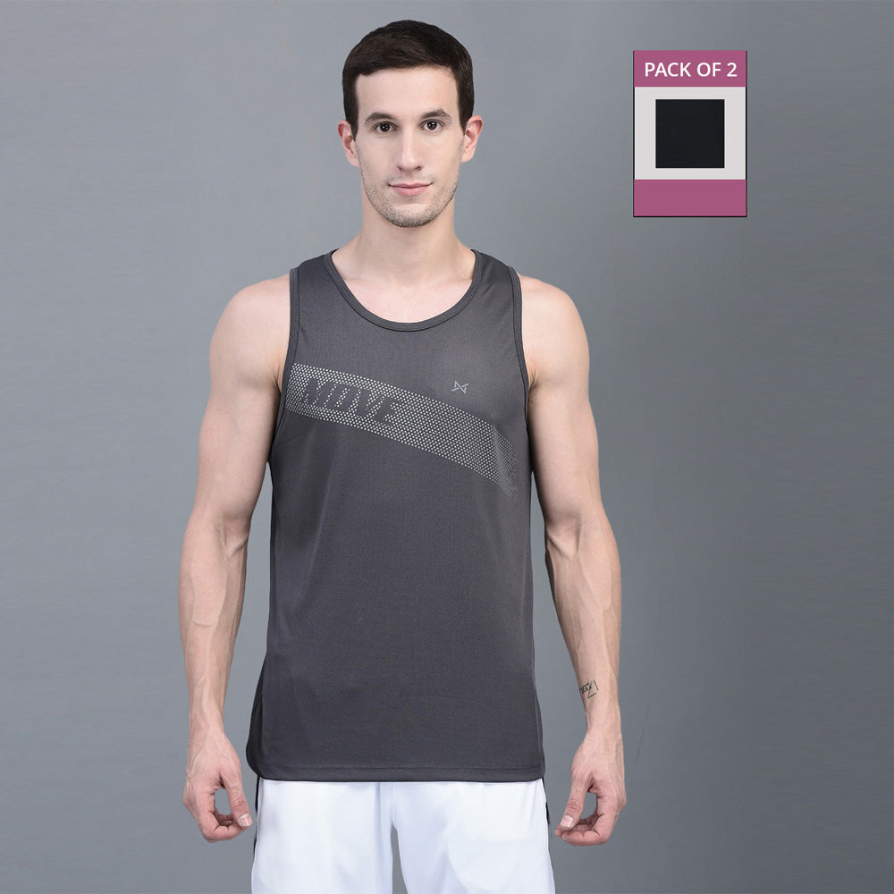 Anti Viral Anti Odour Cool Mens Pack of 2 Tank Top Sports  Vest