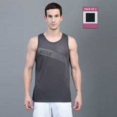 Anti Viral Anti Odour Cool Mens Pack of 2 Tank Top Sports  Vest