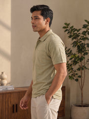 Force NXT Men's Super Combed Cotton Rich Jacquard Fabric Half-Sleeves T-Shirt