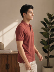 Force NXT Men's Super Combed Cotton Rich Jacquard Fabric Half-Sleeves T-Shirt