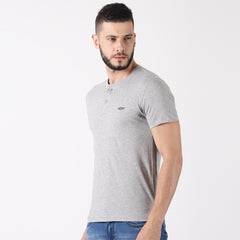 Force NXT Super Combed Cotton Mens Henley Solid T-Shirt